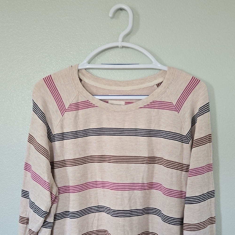 Thread & Supply | Tan Striped "That Cozy Life" Sweatshirt Size 1X